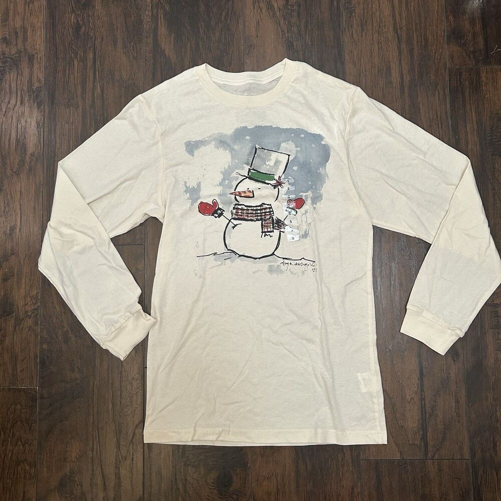 St. Jude Size Small Snow Man Winter Christmas Long Sleeved T-Shirt NWOT